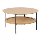 Okrogla klubska mizica v hrastovem dekorju v naravni barvi o 80 cm Pensacola – Unique Furniture