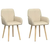 Trpezarijske stolice 2 pcs Tkanina Krem 56,5 x 50 x 87,5 cm