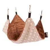 Lauren Design Viseča mreža za glodavce 20x20 cm rjave pikice + rjava minky