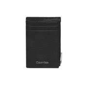 Calvin Klein Etui za kreditne kartice Foil Emboss N/S Zip Card Case LV04D1244G Črna