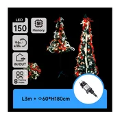 Aigostar - LED spoljni božicni bor 150xLED/230V 1,8m IP44, crne boje, hladne bele svetlosti