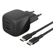 BELKIN Belkin, Paket hitrega stenskega polnilnika USB-C 45W Power Delivery in PPS s 1m kablom USB-C, Črna, (5000190865)