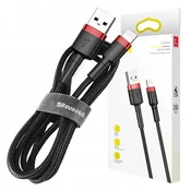 BASEUS Trpežen USB-kabel s pleteno ovojnico za iPhone Lightning QC3, 2 m – črno-rdeč