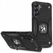Armoured etui za Samsung Galaxy S23, magnetni nosilec Ring Armor, črn