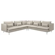 SÖDERHAMN Ugaona sofa, 6-sed, Fridtuna svetlobež