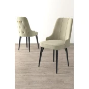 Hanah Home Set stolica Newa, 46x94x46 cm, 2 komada, Krem-crne