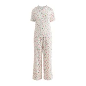 Cath Kidston Pižama ecru/zlato-rumena/temno zelena/roza