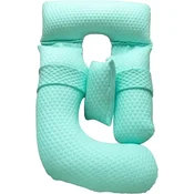 Nikcorp Jastuk za trudnocu 3u1 Ergonomican full-body Ergo podrška za spavanje dojenje i opuštanje, modularna regulacija visine i tvrdoce, prozracna tkanina, 130x70 cm zelena