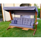Casa Padrino Luxury Hollywood Swing Purple/Brown - Weatherproof Garden Swing with Sun Roof - Garden Terraces Swing - Hotel Furniture - Luxury Quality
