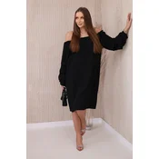 Spanish dress with decorative sleeves black