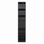 Črna modularna knjižna polica iz masivnega bora 40x210 cm Finca – WOOOD