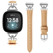 INF Usnjen pašček za uro Fitbit Versa 3/4/Sense - kaki, (5000086221)