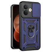 Oklepni ovitek MaX-Armor z obročem, kovinsko ploščico in zaščito zadnjih kamer za Xiaomi Redmi Note 17 Pro 5G - blue
