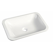 Umivalnik iz litega marmorja KAMA, 50 x 12 x 26 cm, bel - Bela - 24 - 26.00 - Liti marmor - Pod pult - Ne - Sapho - 50.00 - Brez odprtine - Rectangle - Vgradni umivalnik - 50x12x26 cm