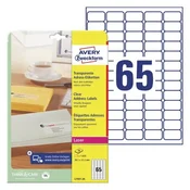AVERY ZWECKFORM etikete L7551-25, 38,1 x 21,2 mm (25 listov), prozorne