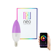 IMMAX NEO SMART LED žarnica E14 6W RGB+CCT barvna in bela, z možnostjo zatemnitve, Wi-Fi, TUYA
