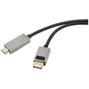 Renkforce Renkforce DisplayPort / HDMI kabel DisplayPort vtič\, HDMI-A vtič 3.00 m črna UHD 8K @ 60 Hz\, UHD 4K @ 120 Hz RF-4995158 DisplayPort kabel, (20415775)