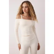 Trendyol Milla Ženska bluza Thmaw26Bz00003, Krem