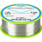 Felder Löttechnik Felder Löttechnik ISO-Core Clear Sn100Ni+ spajkalna žica\, neosvinčena tuljava Sn99\,25Cu0\,7Ni0\,05 0.250 kg 1 mm, (20428459)