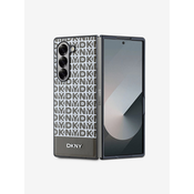 DKNY PU Leather Repeat Pattern Bottom Stripe MagSafe Zadní Kryt pro Samsung Galaxy Z Fold 6 Brown Ovitek za telefon Vijolična