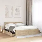 Vidaxl Konstrukcija postelje 2 pcs Sonoma 153 x 203 cm Konstruiran les