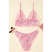 Trendyol Dusty Rose Lace Openwork Coverless Lingerie Sets