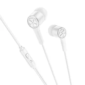 Hoco Žične ušesne slušalke z 3,5-mm priključkom Hoco M104, bele