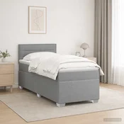 Boxspring krevet s madracem Svjetlosiva 100 x 200 cm Tkanina