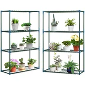 Homestar Komplet stojal za rastline 4 nivoji 70x27x110 cm zelena