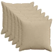 vidaXL Prevleka za blazino 6 kos HOUTEN Taupe 80 x 80 cm korduroy