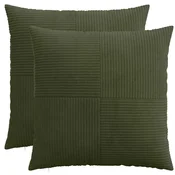 vidaXL Prevleka za blazino 2 pcs ALMELO Zelena 55 x 55 cm korduroy