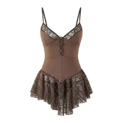 Trendyol Milla Ženski set babydoll spavacice i gacica Thmaw26Ll00003, Smedi
