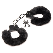 Master Series Cuffed in Fur Furry Handcuffs Black