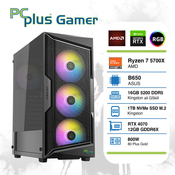PCPLUS Gamer Ryzen 7 5700X 32GB 1TB NVMe SSD GeForce RTX 4070 12GB RGB gaming namizni računalnik (Kopija)