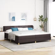 vidaXL Postelja s vzmetnico v temno rjavi barvi, 200x200 cm, tkanina, (22052309)