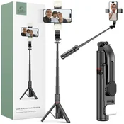 1 to 3 TECH-PROTECT SELFIE STICK LED LUČKA BLUETOOTH STATIV ZA PAMETNE TELEFONE ČRNA
