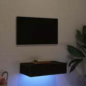 TV ormaric s LED svjetlima crni hrast 60x35x15,5 cm