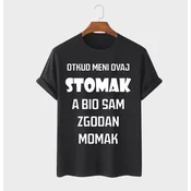 MAFIMI Muška majica Otkud meni ovaj stomak, Crna