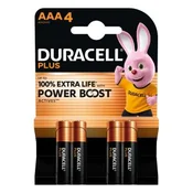 Baterija Duracell alkalna Plus power boost AAA, pakiranje 4/1, LR-03