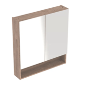 GEBERIT omarica z ogledalom Selnova Square, dvojna vrata, oreh hickory/melamin, struktura lesa (501.270.00.1)