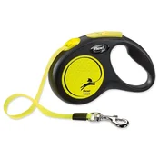 Croci Flexi povodec Neon S pas 5m črno-rumene barve