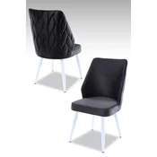 Hanah Home Set stolica Pufi, 48x90x43 cm, 4 komada, Antracit-bele