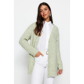 Trendyol Mint Buttons V-Neck Knitwear Cardigan