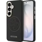Guess PU perforirani 4G logotip magnetni zadnji pokrov za Samsung Galaxy S26 črni