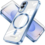 GS Ovitek za Samsung Galaxy S25 Edge, Electro MagSafe, moder + zaščitno steklo za zaslon