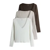 The Set Majica rjava/greige/bela