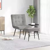 Stolica za opuštanje s osloncem za noge svjetlosiva baršunasta