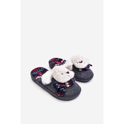 Childrens slippers with thick soles with Grey Dasca bear