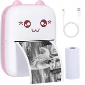 Mini prenosni aku. foto termični tiskalnik bluetooth roza