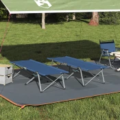 Sklopivi kamperski krevet 2 pcs Plava 194 x 62,5 x 42,5 cm